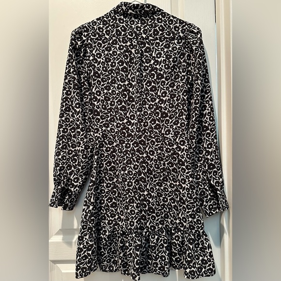 TopShop Long Sleeveless Floral Button Front A-line Mini Dress w Front Waist Ties - Picture 6 of 9